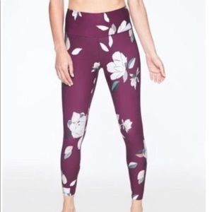 Athleta Floral Elation Legginga 7/8 Purple S